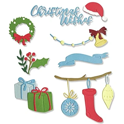 Image de Sizzix 664702 Lot de 20 Matrices Thinlits Décorations Noël, Multicolor, Taille unique