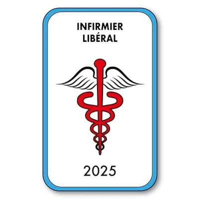 Image de SIGNAL SAFETY Autocollant Sticker Vignette Caducée 2025 pour Pare Brise en Vitrophanie V4 Infirmier Libéral