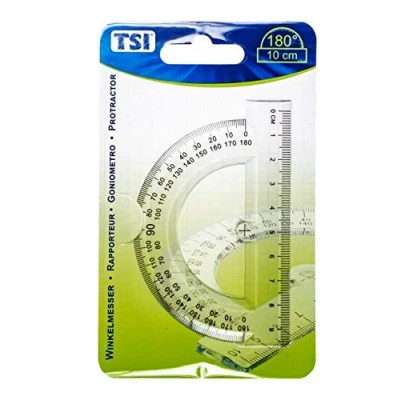 Image de TSI Rapporteur d&#039;angle 180 avec règle 10 cm, transparent, N d&#039;art. 46208