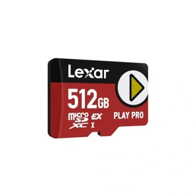 Image de Lexar Play Pro Carte MicroSDXC Express 512Go, Jusqu’à 900MB/s Lecture, 600MB/s Écriture, optimisé pour Le Gaming, A2, 4K, Haute Vitesse Consoles Portables, Switch, appareils de Jeu Portables