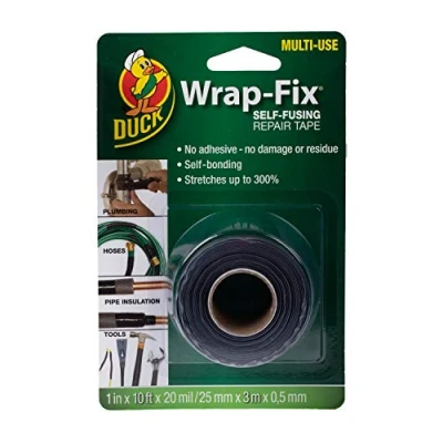 Image de Duck Ruban adhésif de réparation Auto fusible amalgamant pour plomberie tuyaux qui fuient en caoutchouc Noir étanche 25 mm x 3 m