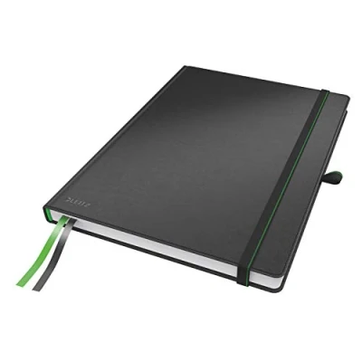 Image de Leitz, Cahier couverture rigide A4, ligné, 160 pages 100g/m², Leitz Complete, Noir, 44720095
