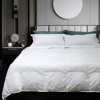Image de Gabel Nottetempo Couette en Plumes d&#039;oie, garnissage 30% Duvet et 70% Plumes, 235 g/m², taie d&#039;oreiller 100% Pur Coton Simple 205 x 155 2 cm Bianco