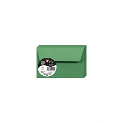 Image de Clairefontaine 5591C Paquet de 20 Enveloppes Auto Adhésives Format 9x14cm 120g/m² Coloris Vert Sapin Invitation Evènements et Correspondance Gamme Pollen Papier Premium Lisse