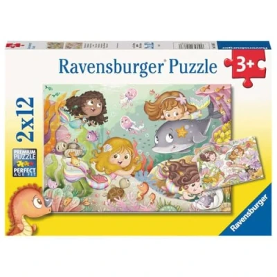 Image de Ravensburger Enfants 05663 Petites fées et sirènes Puzzle 2 x 12 pièces pour à partir de 3 Ans, 5663
