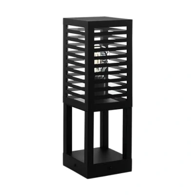 Image de Eglo Potelet éclairage extérieur Alamonte 3, lampadaire d&#039;extérieur, borne lumineuse pour jardin et terrasse, lampe de socle en métal noir, IP44, H 45 cm, E27