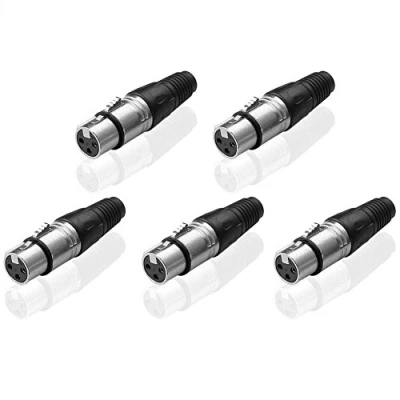 Image de SIENOC 5 pcs Femelle 3 Broches XLR Type de Soudure Microphone Line Plug Connector Mic Socket Audio
