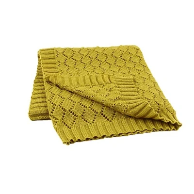 Image de Odot Couverture en Tricot pour Bébé Garçon Filles, Simple Ultra Douce et Moelleuse Gigoteuse d?Emmaillotage Carré Poussettes ou Lits Housse de Parure lit (80x100cm,Jaune)