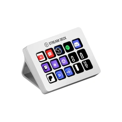 Image de Elgato Stream Deck MK.2 White Contrôleur de studio, 15 touches macro, déclenchement d’actions dans les applications et logiciels comme OBS, Twitch, ​ YouTube d’autres, compatible Mac PC
