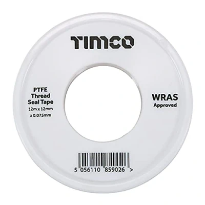 Image de TIMCO Lot de 2 rouleaux ruban d&#039;étanchéité en PTFE 12 m x mm