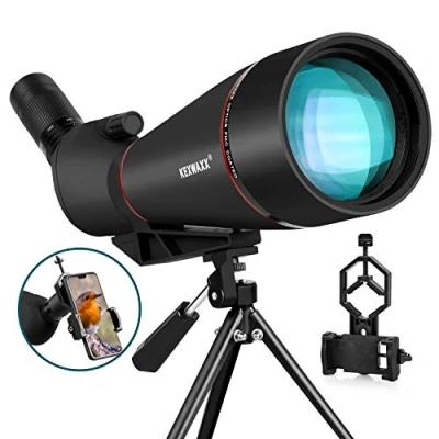 Image de KEXWAXX Longue Vue Tir Sportif Puissante Terrestre 25 75X 100mm Étanche Bak4 FMC Film Trepied &amp; Adaptateur Smartphone Monoculaire Telescope Noir