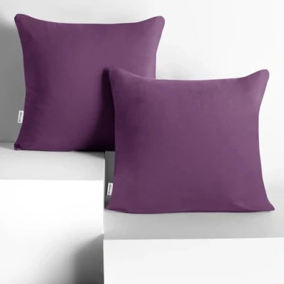 Image de DecoKing 2 taies d&#039;oreiller 80 x cm en Jersey de Coton avec Fermeture Éclair Prune Ambre