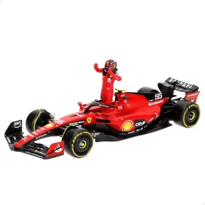 Image de Ferrari SF 23 Carlos Sainz Nr 55 Saison 2023 Formule 1 F1 échelle 1/24 23cm Modèle Voiture avec figure du pilote DieCast Bburago 18 26809