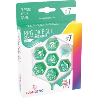 Image de Gamegenic Candy Like Pêche RPG Dice Set of 7 Role Playing (JDR) Board Games Card Accessories and Supplies for