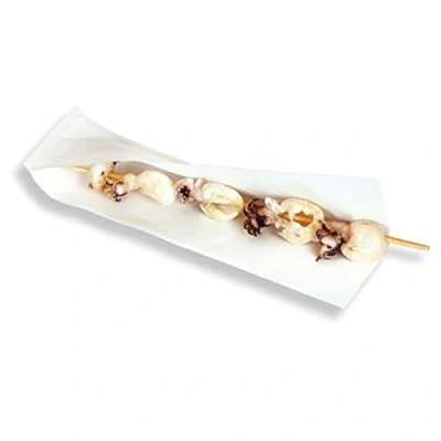 Image de 100 unité Sachets Ouverts Brochettes, Hot Dogs &#039;Open Pack&#039; 50 G/M2 + 20 Ldpe 22X7,6 Cm Blanc Kraft