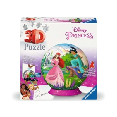 Image de Ravensburger Puzzle 3D Ball Disney Princesses A partir de 6 ans 72 pièces numérotées à assembler sans colle Support inclus Diamètre : 13 cm 11579