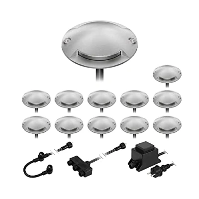 Image de ledscom.de Lampadaire LED Bunda, 2 lampes, pour l&#039;extérieur, passable, blanc froid, jeu de 12 pièces