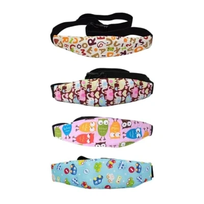 Image de Lot De 4 Sangles Tête Fixes pour Siège Enfant, Auto Protège Bébé, Appui Enfant Dormir, Support