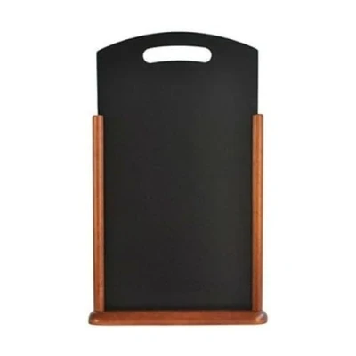Image de Securit Menu de table en ardoise avec finition laquée poignée et cadre 21 x 45 cm Marron foncé