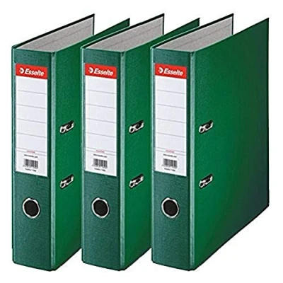 Image de Esselte, Essentials, Pack de 3 Classeurs à levier, Vert foncé, Dos 50mm, A4, PP, 624297