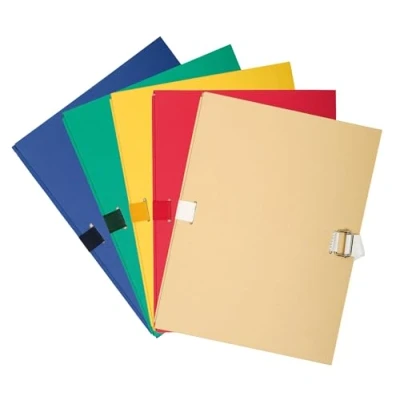 Image de Exacompta Réf. 223000E Carton de 25 chemises à dos extensible en papier toilé couleur jusqu&#039;à 13 cm fermeture par sangle dim 24 x 32 pour A4