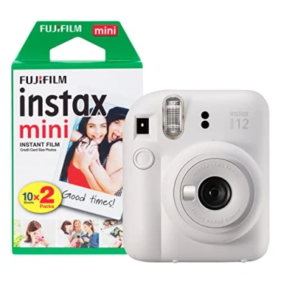 Image de Fujifilm Instax Mini 12 Appareil Photo instantané avec Pack de 20 pellicules Blanc Argile