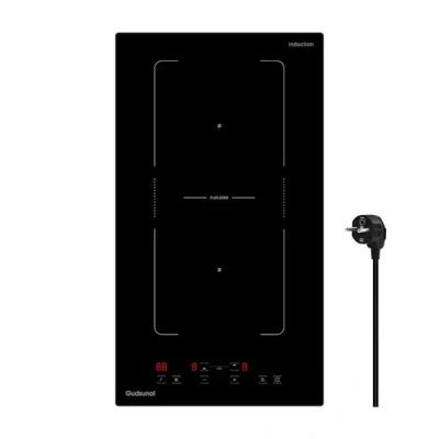 Image de Gudsunal Plaque Induction 2 Feux Encastrable, 3600 W, Zone Flexible, Boost, 9 Niveaux de Puissance, Minuterie, Arrêt Auto, Verrou Sécurité Enfant