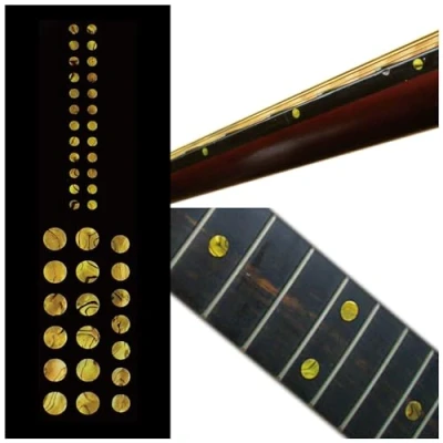 Image de Inlaystickers Marqueurs de Frettes pour Guitares &amp; Basses Custom Dots Set Ocre