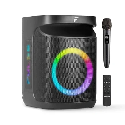 Image de Fenton Pulse65 Enceinte de Soirée Lumineuse Bluetooth 140 Watts, Batterie Longue Autonomie 12H, Résistance aux Éclaboussures IPX4, Idéale pour Toutes Vos Soirées en Intérieur ou Exterieur