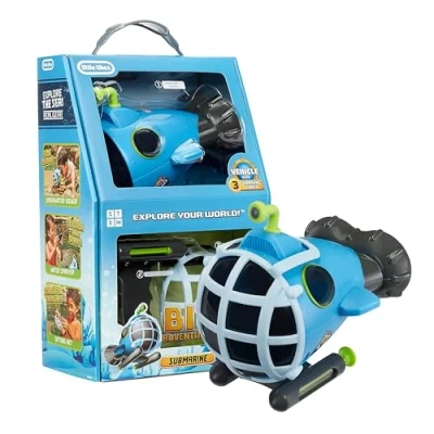 Image de Little Tikes Jouet Big Adventures Submarine STEM Comprend un véhicule aquatique avec visionneuse sous marine, pulvérisateur d&#039;eau et filet de tamisage Idéal pour les enfants à partir 3 ans