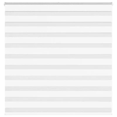 Image de vidaXL store zèbre blanc 150x100 cm largeur du tissu 145,9cm polyester, à enrouleur zébré, zébré pour fenêtre, 4014739