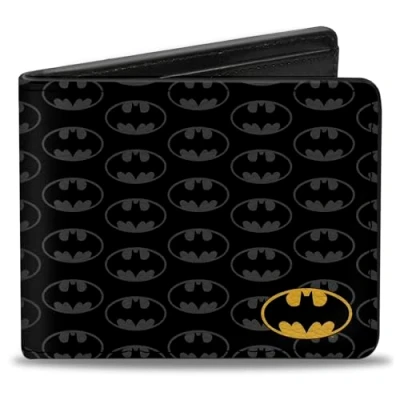 Image de Batman bi Pliable pour Homme Noir/Jaune Multicolore 4,0 x 3,5 US, Multicolore, 10 cm 9 cm,