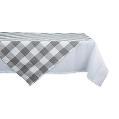 Image de DII Buffalo Check Collection Nappe de Table Classique Ferme, 101,6 x cm, Gris et Blanc