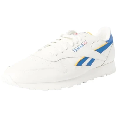 Image de Reebok Baskets Classiques en Cuir pour Femme, Craie/Bleu vectoral/Or collégial, 55 EU
