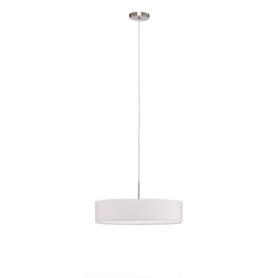 Image de Lindby Suspension en Tissu Sebatin à intensité variable (Moderne) Blanc Textile e. a. pour Cuisine (à 3 lampes, E27), Luminaire, Lampe plafond, Luminaire Plafonnier, Suspendue