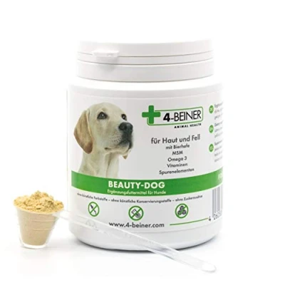 Image de 4 BEINER Beauty Dog: Poil Brillant, vitamines pour Chiens avec oméga 3, MSM, Complexe de B, Vitamine C, biotine, Chardon Marie, levure bière, Zinc, Selenium, 80 g Poudre Le Chien