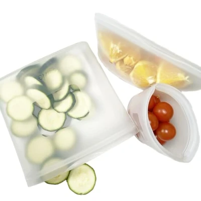 Image de Carlett Pack de Sacs en Silicone Réutilisables Conservation des Aliments Gain Place Recyclables et Sans BPA Disponibles 3 Tailles
