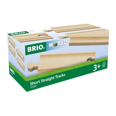Image de BRIO World 33334 Rails Courts Droits 108 mm Accessoire pour circuit de train en bois Jouet garçons et filles à partir 3 ans