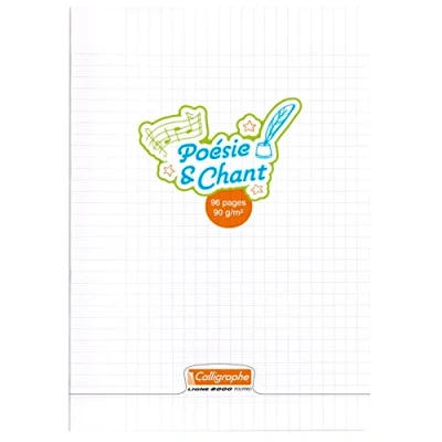 Image de Calligraphe 18222C Un Cahier de Poésie et Chants Incolore (une Marque Clairefontaine) A4 21x29,7 cm 96 Pages Grands Carreaux Unies Papier Blanc 90 g Couverture Polypro Transparent