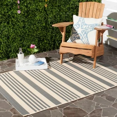 Image de Safavieh Grand Tapis de Salon rectangulaire pour Une Utilisation en intérieur, Polypropylène, Gris/Beige, 120 X 180 cm