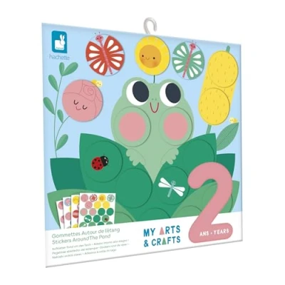 Image de Janod 72 Grosses Gommettes Rondes Adaptées aux Petites Mains Dès 2 Ans 4 Tableaux à Remplir Stickers Ronds Kit Loisir Créatif Enfant Apprentissage Motricité Fine et Concentration J09159