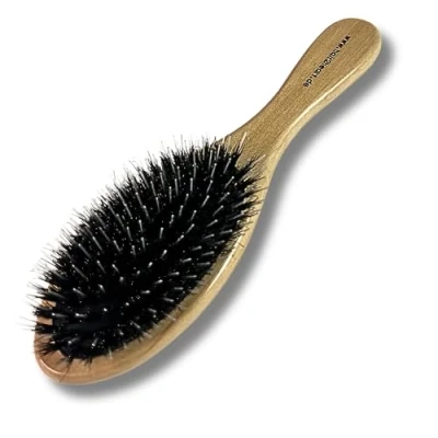 Image de hair2heart Brosse à extensions en bois, 22,5 cm Soin doux et démêlage pour une beauté durable cheveux naturels