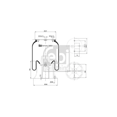 Image de FEBI BILSTEIN 39862 Soufflet à air, suspension pneumatique SCANIA: 4 series, P,G,R,T series