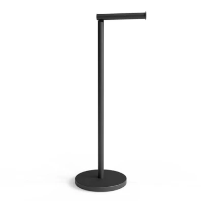 Image de Minismus Porte Papier Toilette sur Pied Noir Support Rouleau WC avec Réserve Dérouleur Accessoire Moderne et Stable