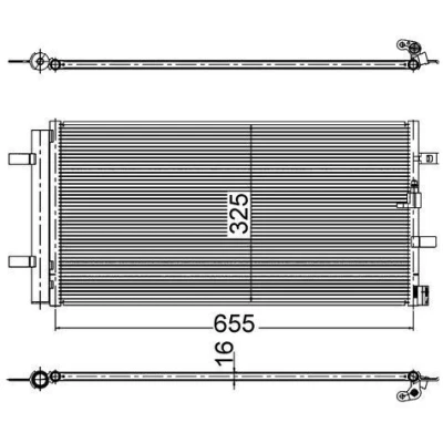Image de MAHLE ORIGINAL AC 2 000S Condenseur De Clim avec déshydrateur 18mm 15,4mm 637mm AUDI: A6 C7 Avant, Berline, Allroad, PORSCHE: Macan