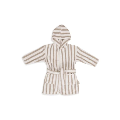 Image de Jollein Peignoir 1 2 ans Stripe Éponge Olive Green GOTS