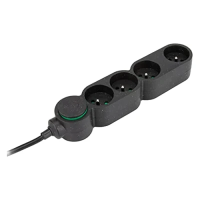 Image de Bloc multiprise écoresponsable 4 prises 2P+T Home Green Noir Zenitech