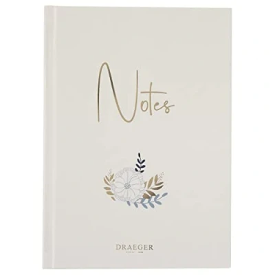 Image de DRAEGER PARIS Carnet de notes A5 ivoire détails dorés à points 60 pages numérotées Papier certifié FSC® To do list, projets, rendez vous Idéal bureau, maison, école, travail, vacances