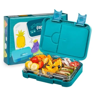 Image de schmatzfatz Lunch Box Enfant, Boite Repas Compartiment, à Bento Colorée, a Gouter Enfant Sans BPA, Dejeuners Etanche et Lavable au Lave vaisselle, Dejeuner Tartine