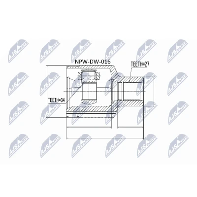 Image de Jeu de joints, arbre transmission NTY NPW DW 016
